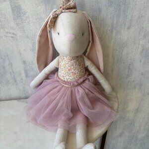 Alimrose - Linen Baby Pearl Toy Blossom Lily Pink- NWT